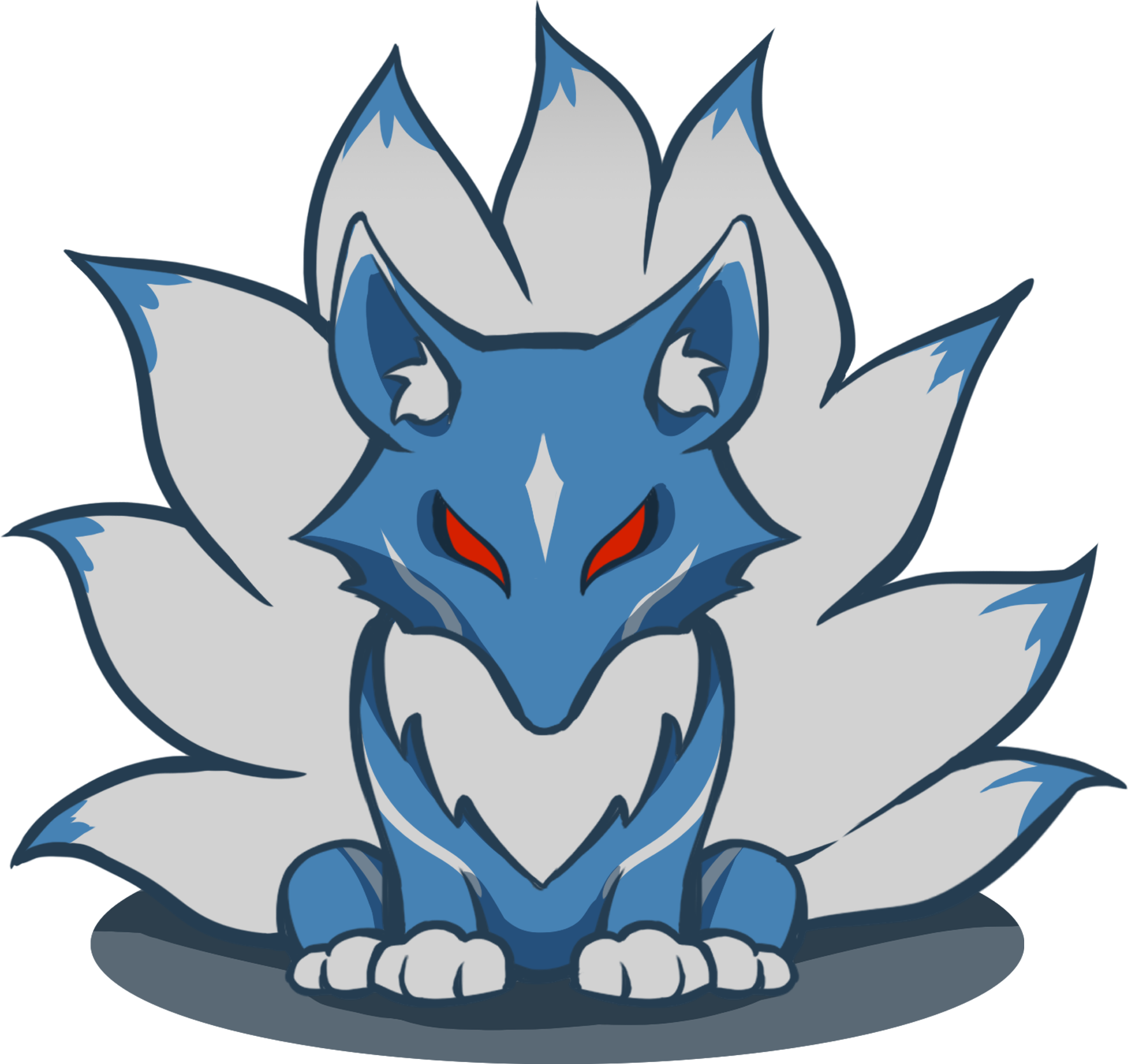 Nine-tailed blue fox